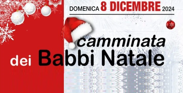 Domenica 8 dicembre la camminata avrà inizio di fronte al Comune in compagnia di tante persone vestite da Babbo Natale