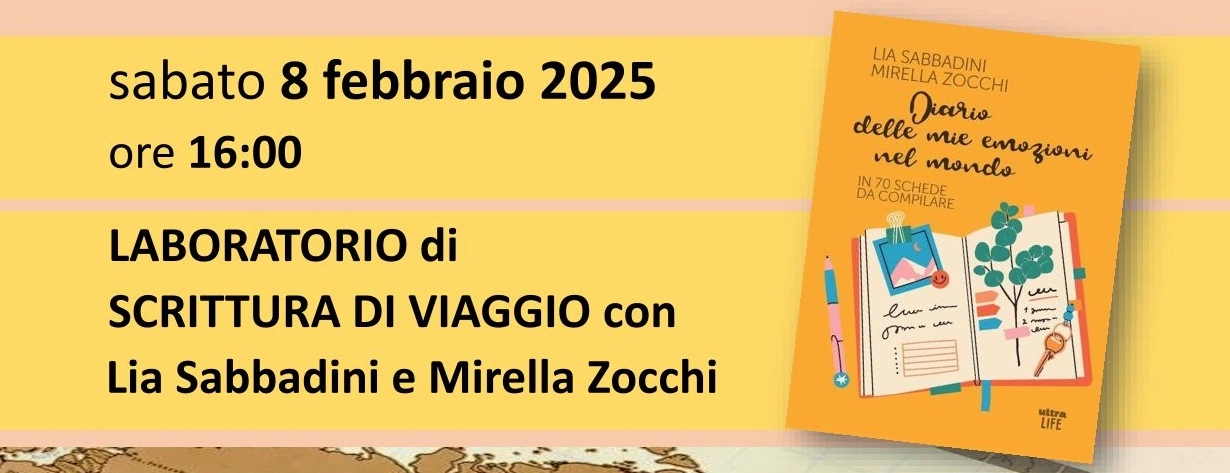 Sabato 8 febbraio 2025 alle ore 16.00 presso la Biblioteca Civica di Castellanza si terrà un laboratorio di scrittura di viaggio